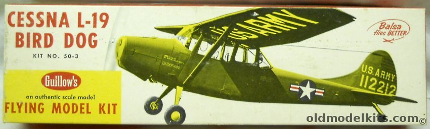 Guillows Cessna L-19 Bird Dog - Flying Aircraft Model, 50-3 plastic model kit